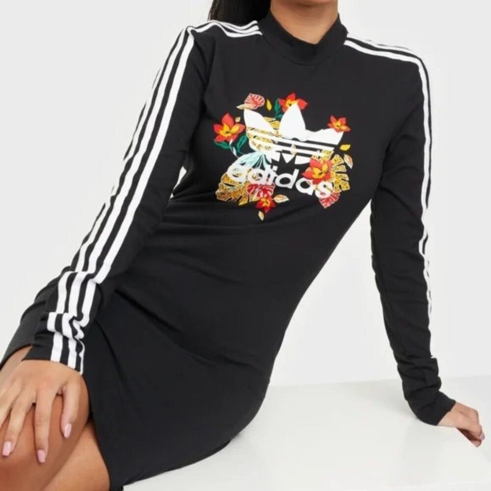 ADIDAS DRESS BLACK FLOWERS